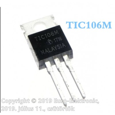 TIC106M tirisztor, 600V 4A 0.2mA 2uS