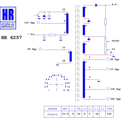 HR6257 sorkimenő transzformátor