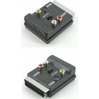 SCART - RCA+S-Video  átalakító adapter
