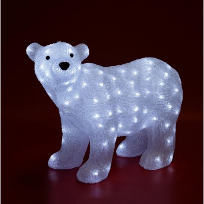 LED-es jegesmedve dekoráció, 42 cm x 58 cm